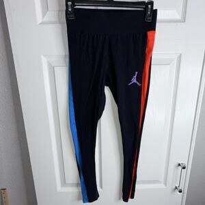 Jordan Girls Colorblock Leggings Black Red Blue Size L 12-13YRS 140-155CM